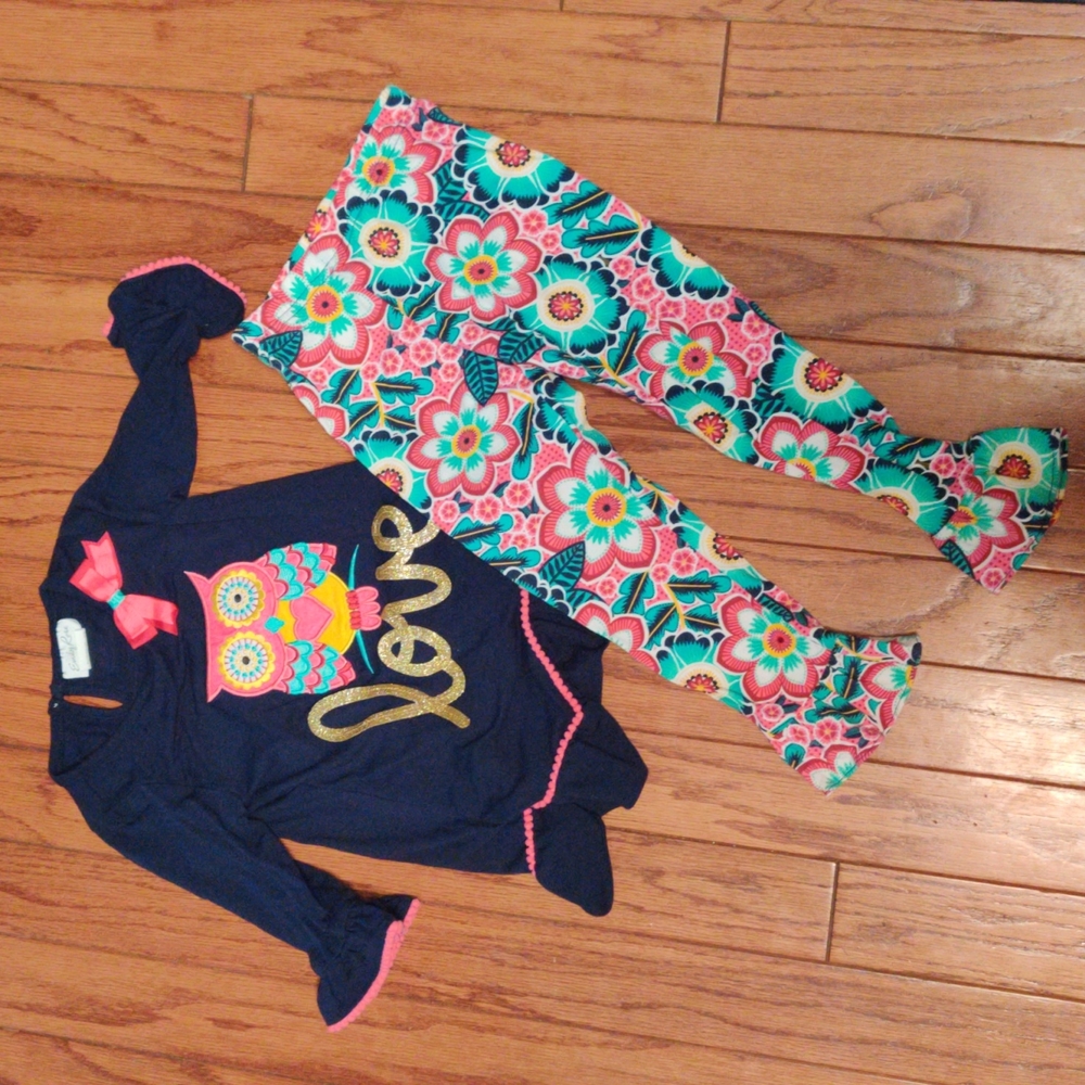 Girls boutique owl set